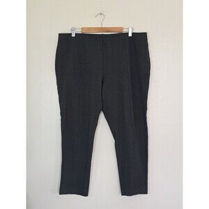 Eileen Fisher Woman 1X Pull On Pants Gray Stretch Knit Straight Leg Elastic Wais